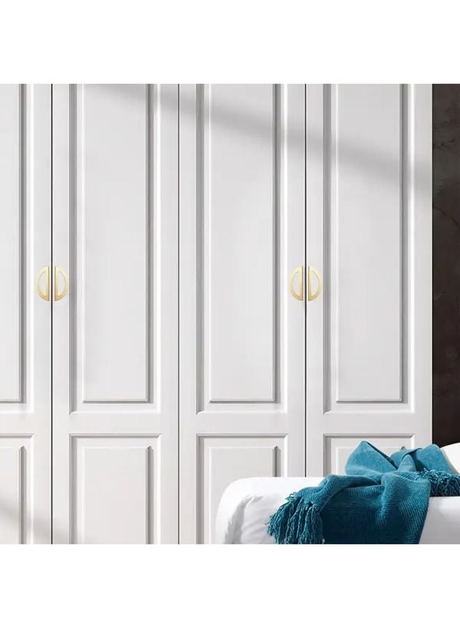 4 PCS Brushed Golden Half Moon Drawer Handles Modern Space Saving Aluminum Pulls - Image 2